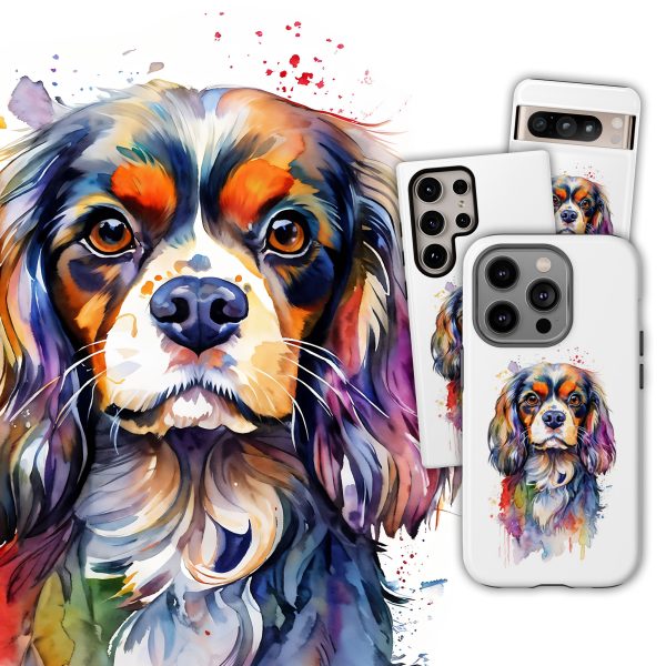 Watercolour Cavalier King Charles Spaniel Dog Phone Case