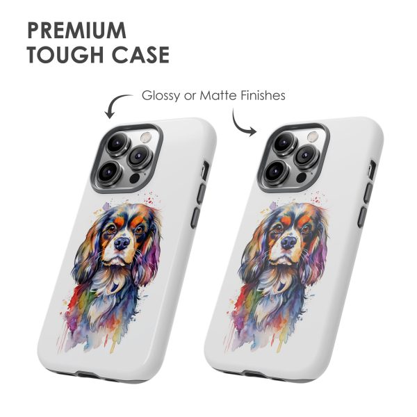 Watercolour Cavalier King Charles Spaniel Dog Phone Case - Image 3