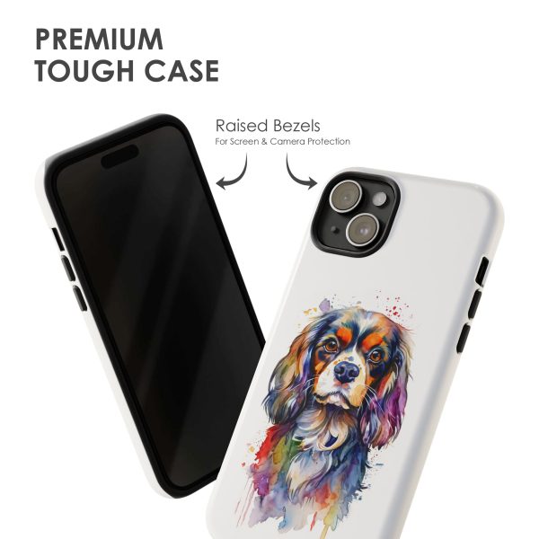 Watercolour Cavalier King Charles Spaniel Dog Phone Case - Image 4